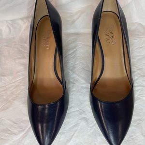 Franco Sarto Navy Blue Closed Toe Wedge Heels 8.5M